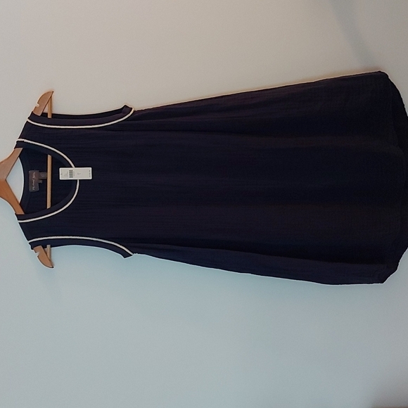 NWT Michael Stars Sleeveless Dress with Braided Detail, Navy Size Large - Picture 1 of 4